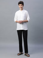 Men's Slate Grey Linen Viscose Regular Fit Pant