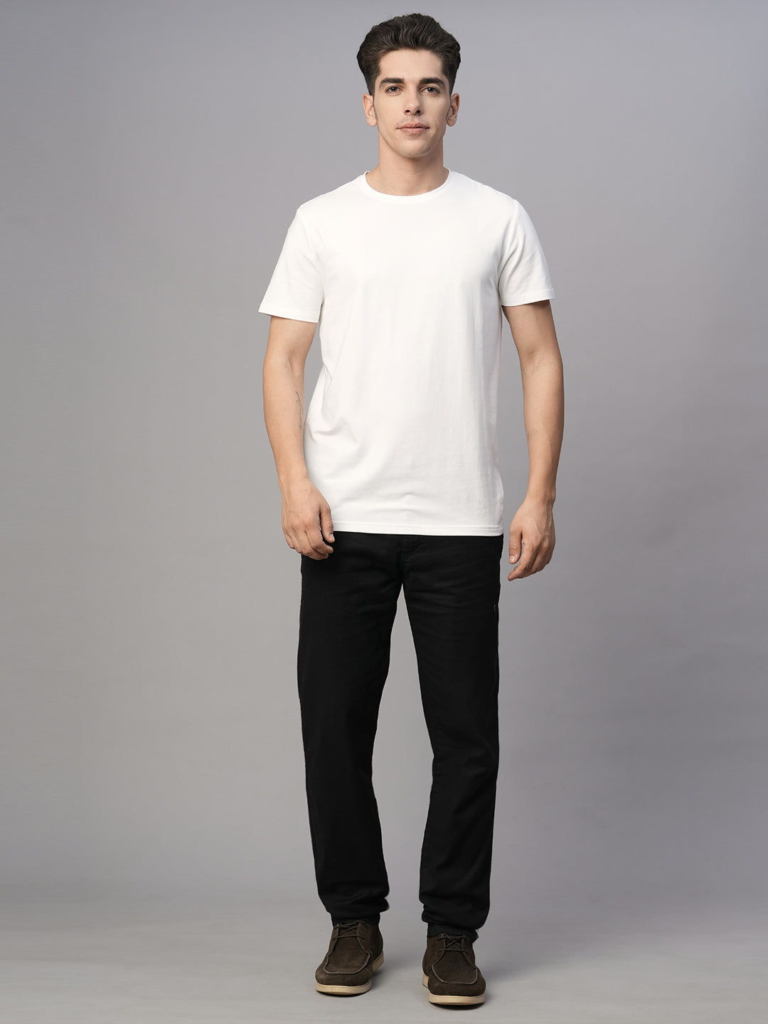 Men's Black Cotton Linen Slim Fit Pant