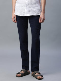 Men’s Cotton Linen Slim Fit Pant Navy