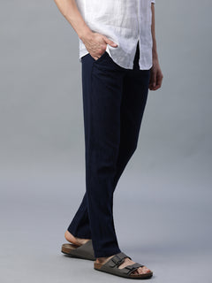 Men’s Cotton Linen Slim Fit Pant Navy