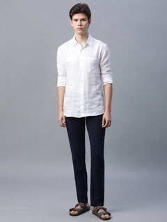Men’s Cotton Linen Slim Fit Pant Navy
