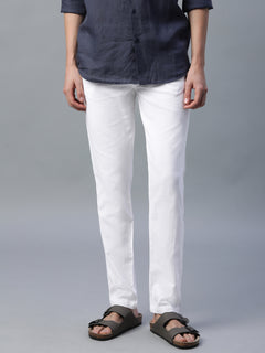 Men’s Cotton Linen Slim Fit Pant White