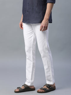 Men’s Cotton Linen Slim Fit Pant White