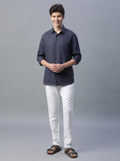 Men’s Cotton Linen Slim Fit Pant White