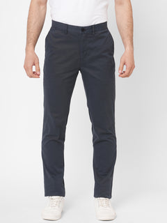 Men's Cotton Lycra Slim Fit Pants Navy