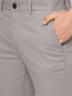 Men's Cotton Lycra Slim Fit Pant Grey