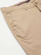 Men's Khaki Cotton Lycra Slim Fit Pant