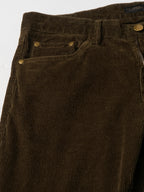 Men's Corduroy Olive 100% Cotton Lycra Slim Fit Pant