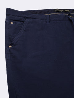 Men’s Cotton Lycra Slim Fit Side Seam Pockets Pant Navy