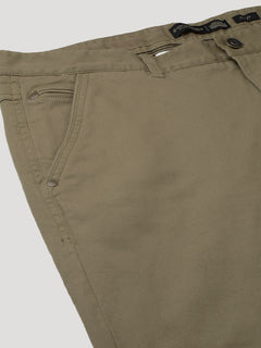 Men’s Cotton Lycra Slim Fit Side Seam Pockets Pant Khaki