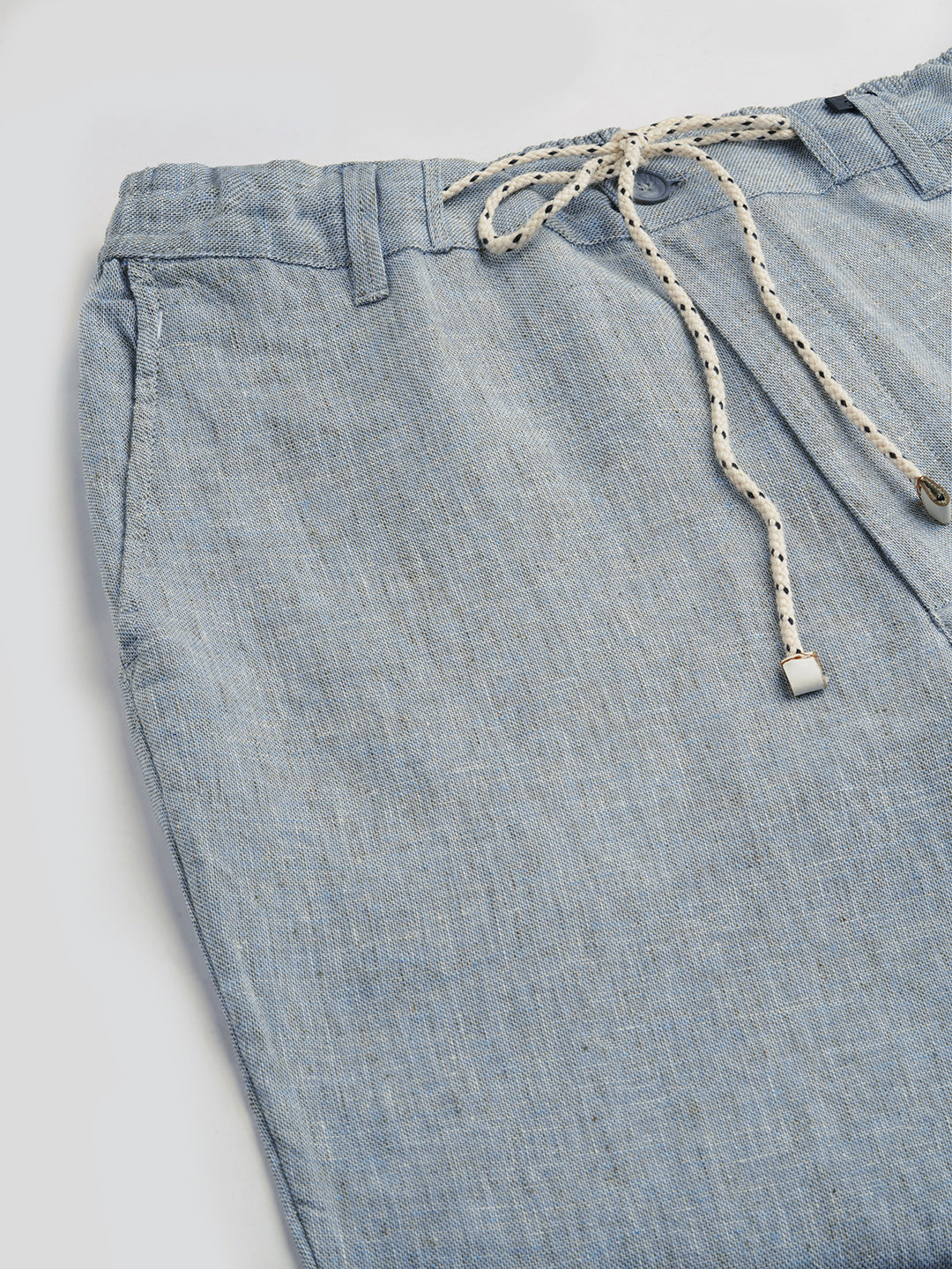 Men's Grey Cotton Linen Regular Fit Pant