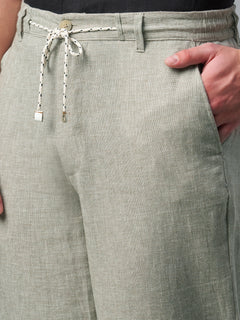 Men’s Cotton Linen Regular Fit Pant Light Brown