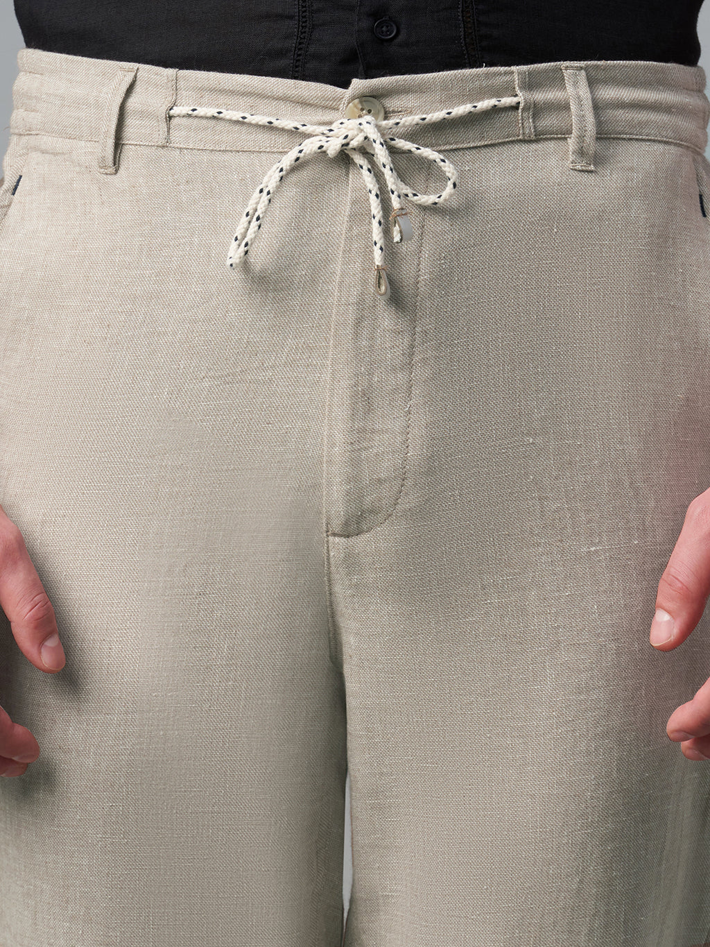 Men's Natural Cotton Linen Regular Fit Pant