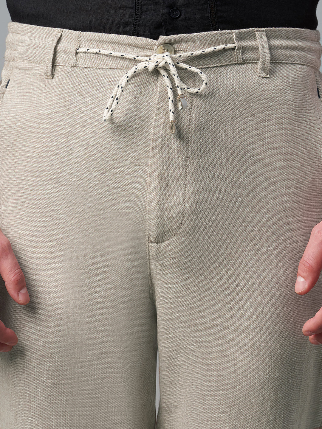 Men's Natural Cotton Linen Regular Fit Pant