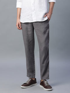Men’s Linen Regular Fit Side Pocket Pant Grey