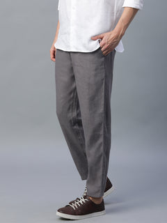 Men’s Linen Regular Fit Side Pocket Pant Grey
