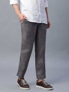 Men’s Linen Regular Fit Side Pocket Pant Grey