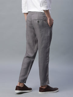 Men’s Linen Regular Fit Side Pocket Pant Grey