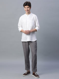Men’s Linen Regular Fit Side Pocket Pant Grey