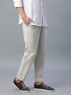 Men's Natural 100% Linen Regular Fit Pant