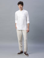 Men's Natural 100% Linen Regular Fit Pant
