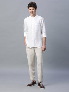 Men’s Linen Regular Fit Side Pocket Pant Natural