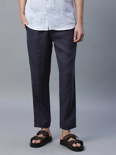 Men’s Linen Regular Fit Side Pocket Pant Navy