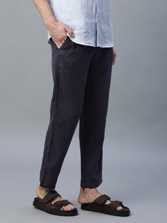 Men’s Linen Regular Fit Side Pocket Pant Navy