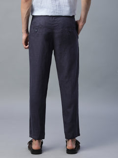 Men’s Linen Regular Fit Side Pocket Pant Navy