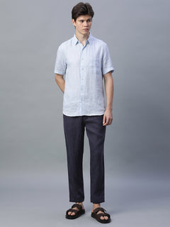 Men’s Linen Regular Fit Side Pocket Pant Navy
