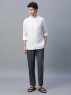 Men's Slate 100% Linen Regular Fit Pant