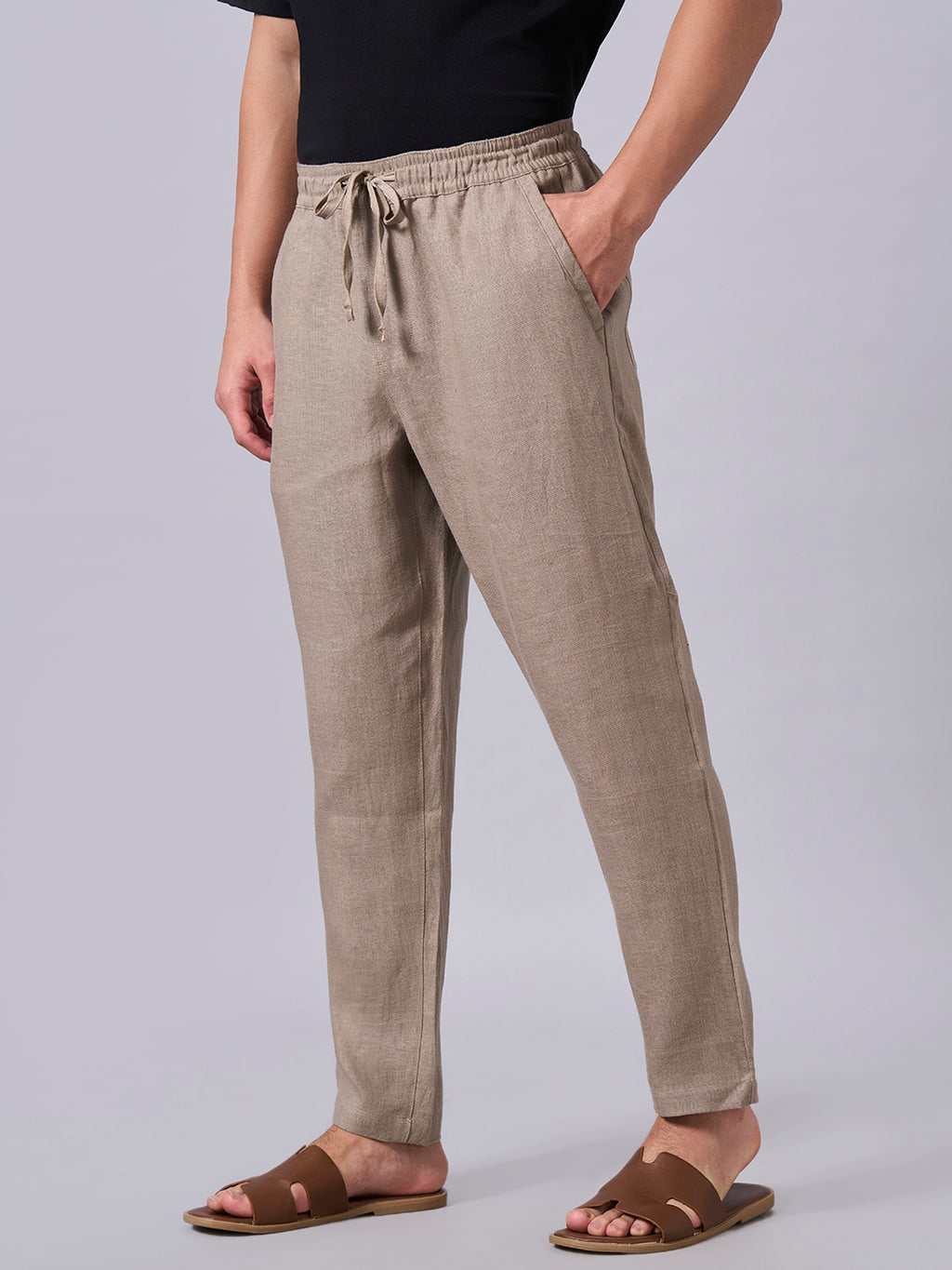 Men's Avenue 100% Linen Regular Fit Pant
