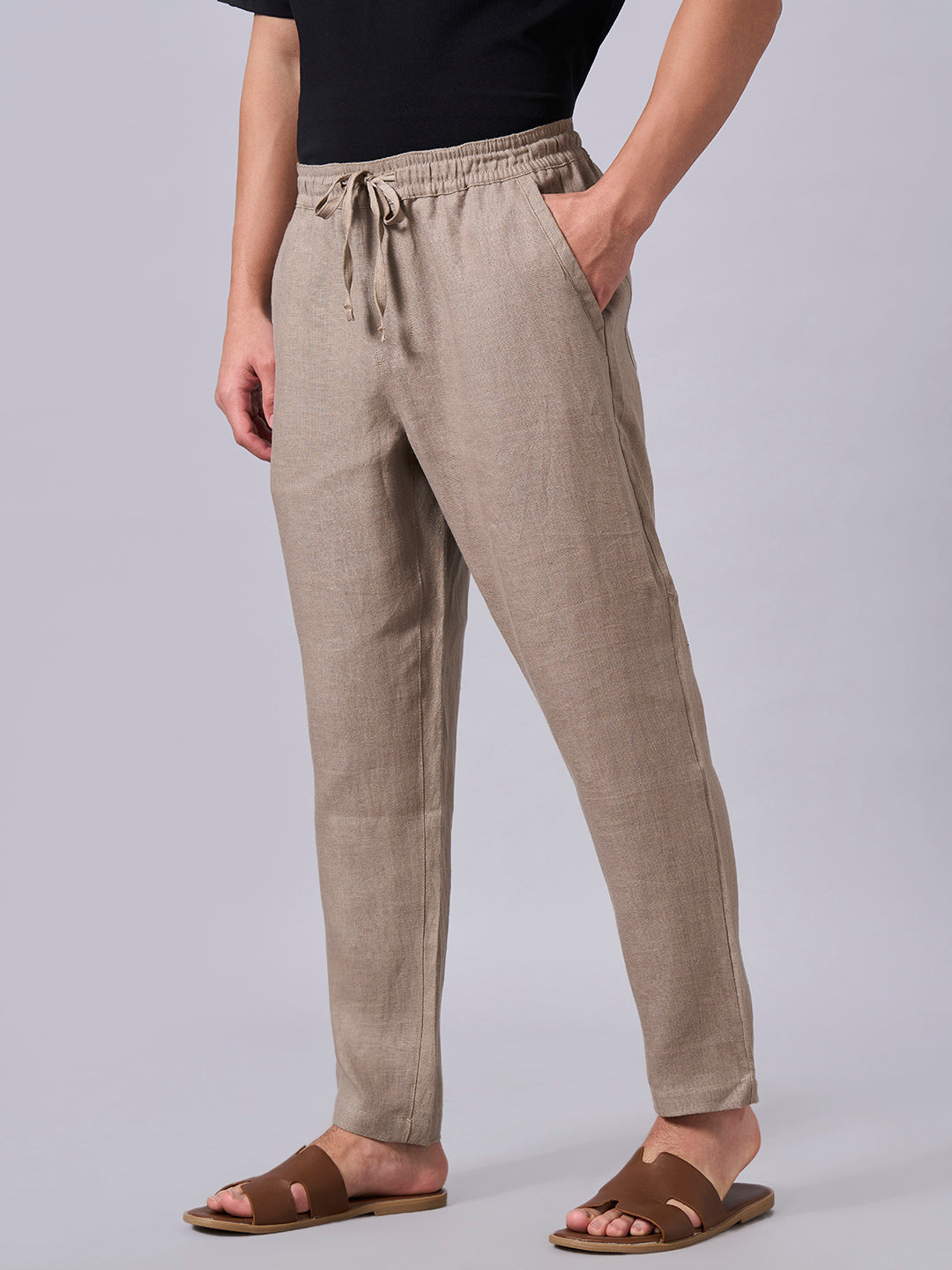 Men's Avenue 100% Linen Regular Fit Pant
