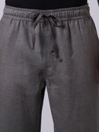 Men's Slate 100% Linen Regular Fit Pant