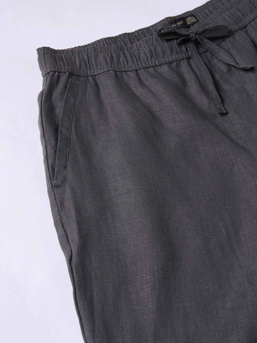 Men's Slate 100% Linen Regular Fit Pant