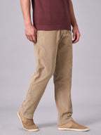 Men's Corduroy Khaki Cotton Lycra Regular Fit Pant