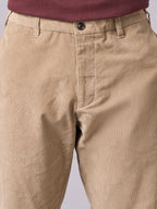 Men's Corduroy Khaki Cotton Lycra Regular Fit Pant