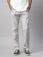 Men's Cotton Lycra Regular Fit Pant Grey