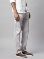 Men's Cotton Lycra Regular Fit Pant Grey