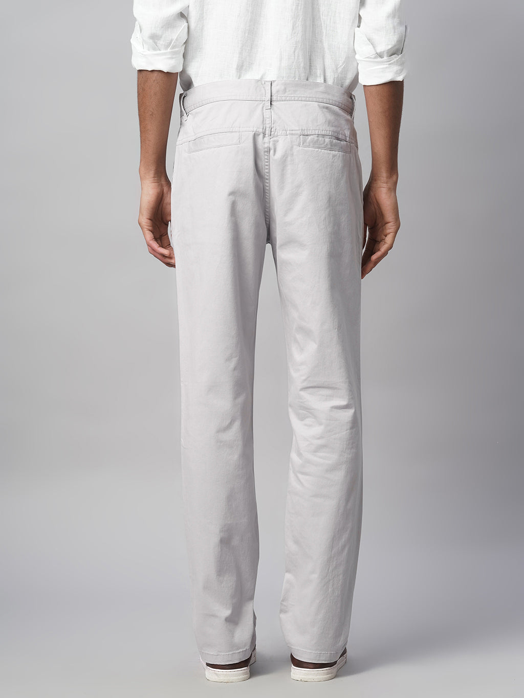 Men's Cotton Lycra Regular Fit Pant Grey