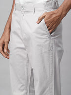 Men's Cotton Lycra Regular Fit Pant Grey