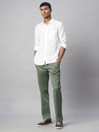 Men's Cotton Lycra Regular Fit Pant Lt.Olive