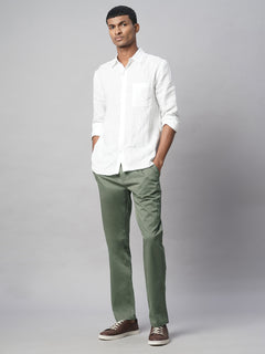 Men’s Cotton Lycra Regular Fit Pant Light Olive