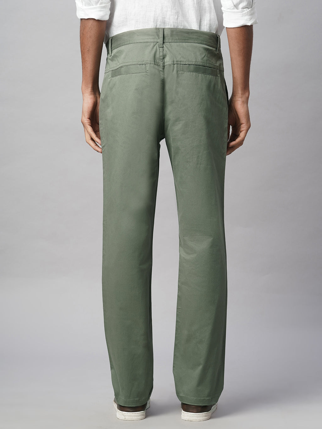 Men's Cotton Lycra Regular Fit Pant Lt.Olive