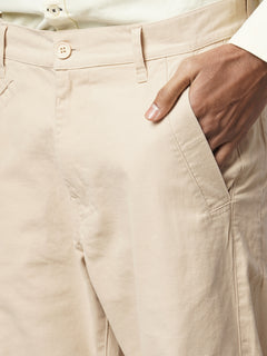 Men’s Cotton Lycra Slim Fit Pant Beige