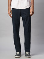 Men's Navy Cotton Lycra Slim Fit Pant