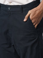 Men's Navy Cotton Lycra Slim Fit Pant