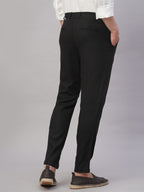 Men's Black Linen Cotton Regular Fit Pant