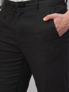 Men’s Linen Cotton Regular Fit Pant Black