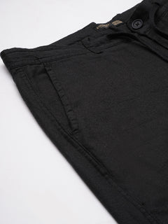 Men’s Linen Cotton Regular Fit Pant Black